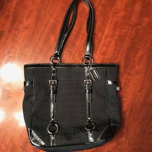 Coach Black Fabric w/ Leather Accent Shoulder Bag